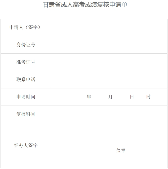 甘肅省2024年成人高考成績(jī)查詢公告