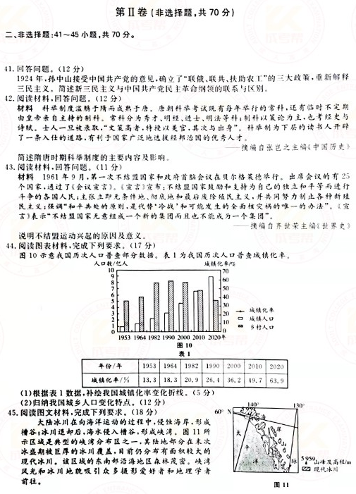 2021年成人高考高起本史地綜合真題及答案(已公布)！-5