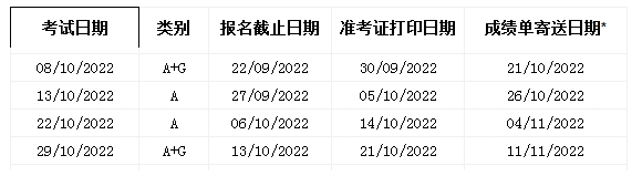 2022年湖南10月雅思考試時(shí)間