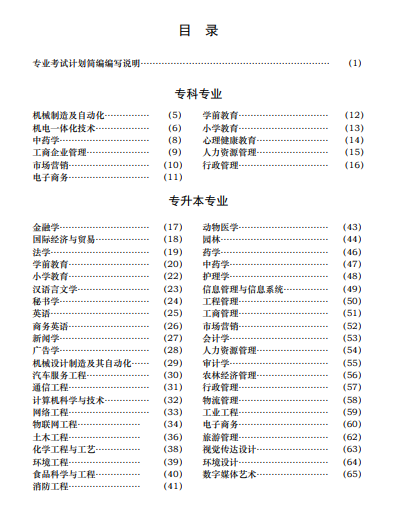 江蘇省高等教育自學(xué)考試專業(yè)考試計(jì)劃簡(jiǎn)編（2024年版）